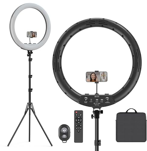 Hagibis 21 inch Ring Light with Stand Outer 55W 5600k Dimmable LED Light, Tripod Stand,and Phone Holder，Remote Controller,Carrying Bag ，CRI 97+ 2540lux, for Streaming Home Office Zoom Call Lighting
