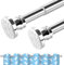 BreeRainz Extendable Shower Curtain Poles 110 to 290cm, No Drill Tension Rod Adjustable Shower Curtain Rail, telescopic pole for Window Bathroom Closet Wardrobe Kitchen Balcony Door, Stainless Steel