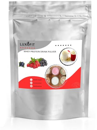 Luxofit Waldfrucht Whey Eiweiß Pulver, Proteinpulver mit L-Carnitin, fruchtiger Geschmack, geeignet für Muskelaufbau, schnelle und einfache Zubereitung, Made in Germany (1 Kg, Waldfrucht)