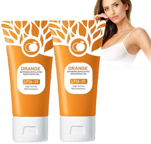 Gel esfoliante da donna, esfoliante arancione, esfoliante per il viso, per ridurre le macchie della pelle, pulizia profonda e levigante (2 pezzi)