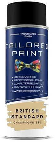 BRITISH STANDARD CHAMPAGNE 386 GLOSS Aerosol Spray Paint Wood Metal Upvc
