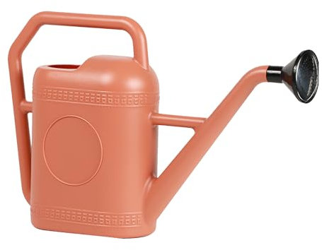 Arrosoir de jardin, 5 l, avec grand bec long, tête d'arrosage pour plantes d'intérieur, jardin, plantes d'extérieur, fleur d'intérieur (rouge brique)
