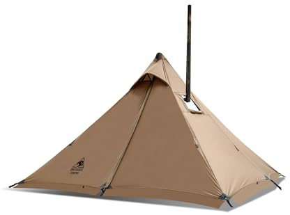 OneTigris APEX Trail Zelt 1 Person 4 Jahreszeiten, A-Rahmenkonstruktion, Tipi Zelt Outdoor wasserdicht 3000 mm, warm Zelt mit Schornsteinloch und Schneerock für Camping, Wandern, Outdoor