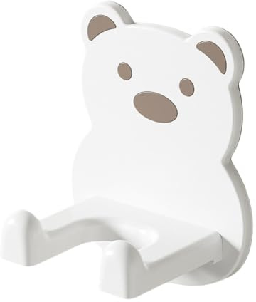 Porta-asciugacapelli, supporto per asciugacapelli | Porta-phon da parete adesivo Hug Bear | Organizzatore impermeabile per strumenti per capelli, portaoggetti da bagno multifunzionale per cartoni anim