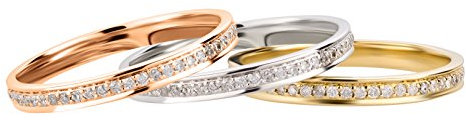 Ardeo Aurum Damenring aus 585 Gold Weißgold mit 0,27 ct Diamant Brillant Memory-Ring Eternity Vorsteckring
