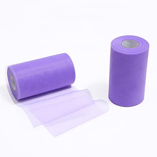 ZADAWERK® Tüll - 15 cm x 45 m - Pink - 1 Rolle - Tisch-Deko - Hochzeit - Weihnachts-Tüll - Geschenk - Schleife - Schleier - Tutu - DIY Tüllrolle - Netzstoff (Lila, 15 cm)