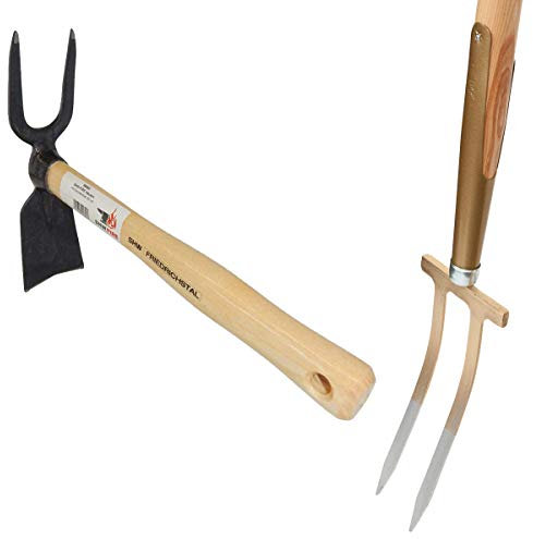 SHW-FIRE Rosengabel und Häulein Gartenhacke, Eschenholzstiele und hochwertig geschmiedet