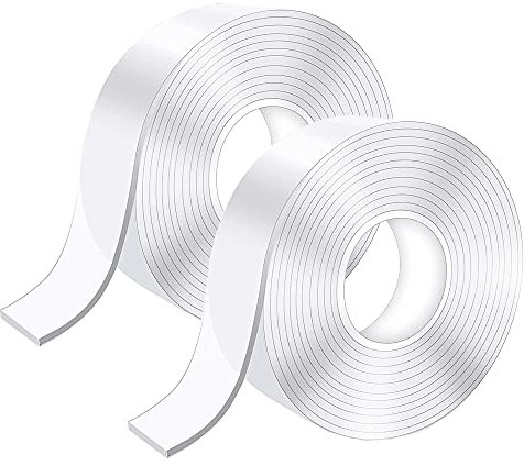 Euiooctory 10M Doppelseitiges Klebeband Extra Starkes, Transparentes Abwaschbares Dünn Doppelklebeband, Ablösbar Spurlos Nano Beidseitiges Klebeband für Teppich, Zuhause oder Büro