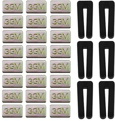 6 Set Deckenventilator-Flügelausgleichsset, Ventilator-Auswucht-Kits, einschließlich 6 Stück Kunststoff-Ventilator-Auswuchtclip und 18 Stück Metall, selbstklebend, 3 g Gewicht