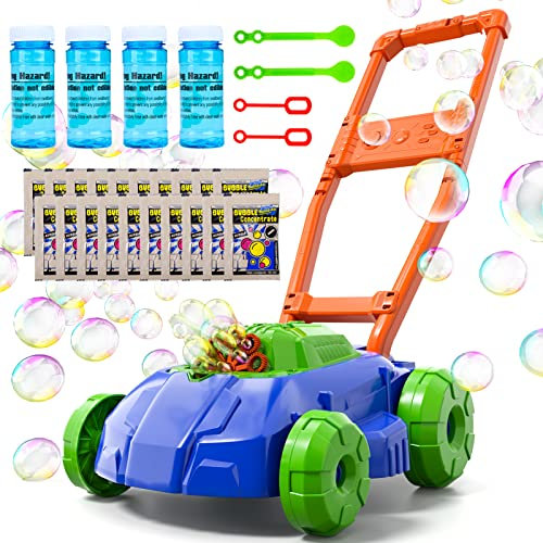 Seifenblasenmaschine, Bubble Rasenmäher für Kleinkinder, Automatische Bubble Blower Maker Machine für Kinder, Outdoor Gardening Push Toys, Geburtstagsgeschenke für Jungen und Mädchen