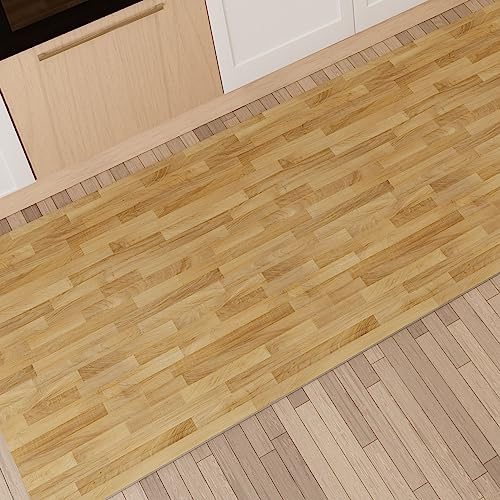 PETTI Artigiani Italiani - Tappeto Cucina Antiscivolo Lavabile, Passatoia Cucina, Tappeti Runner Cucina, 52x180 cm, Disegno Parquet 02, 100% Made in Italy