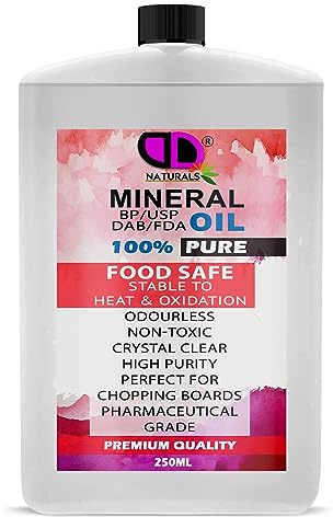 DD teck 250 ml compatible avec la poste | Huile minérale pure de qualité alimentaire, huile pour planche à découper, planche à découper, plan de travail, blocs de boucher, comptoirs en bois,