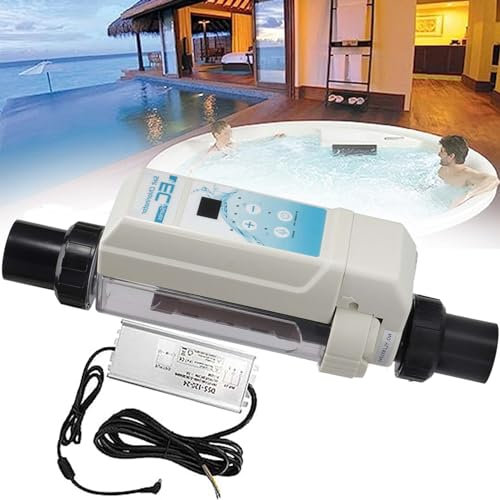 ExoticaBlend Générateur de Chlore au Sel, Électrolyseur Chlorateur au sel de Piscine d'eau Salée Dispositif de Chlorateur de sel D'électrolyse pour la Piscine de Spas,12g/h