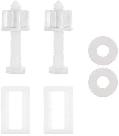 Mikikit Juego De 2 Tornillos De Plástico Para Asiento Inodoro Con Tuercas Y Arandelas Accesorios De Bisagra Para Fijar Tapa De Wc Fácil Instalación Para Reparación De Baño