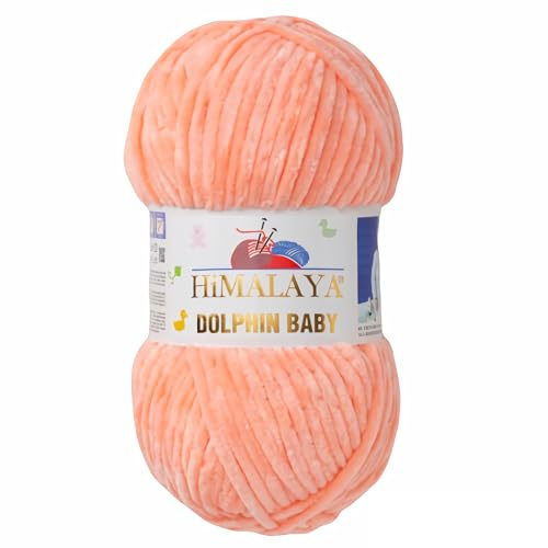 Strickfein Himalaya Dolphin Baby Wolle Garn Stricken Super Bulky (6), 100g Knäuel, 120m, Nadel 6.5mm (Apricot Hell)