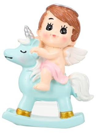 ibasenice Décoration Gâteau Anniversaire en Résine Bleu Licorne, Figurine Délicate et Réaliste, pour Fête d'anniversaire Fille ou Salon