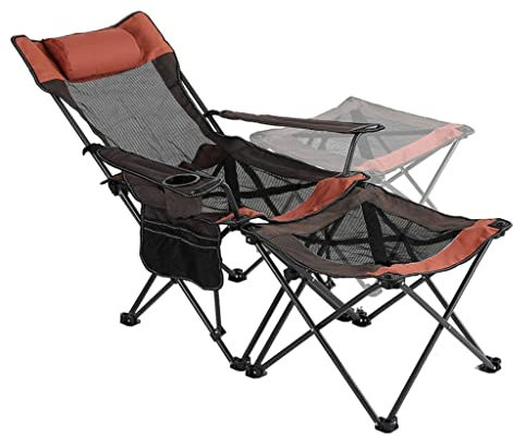 CNBYDK 2-in-1-Campingstuhl mit Fußstütze, Liegestuhl, Chaiselongue, zum Angeln, Strand