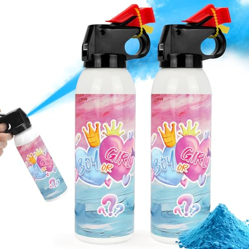 Estintore per la rivelazione del genere, confezione da 2 decorazioni per feste per neonati, ragazze e ragazzi, idee per feste, decorazioni per rivelazione di genere (blu, piccolo)