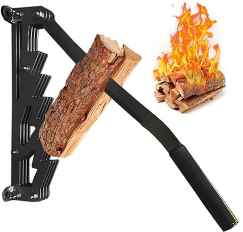 HACSYP Firewood Kindling Splitter, wall mounted detachable splitter kindling splitter, ful wall mounted log splitter for Camping Home Outdoor(Schwarz)