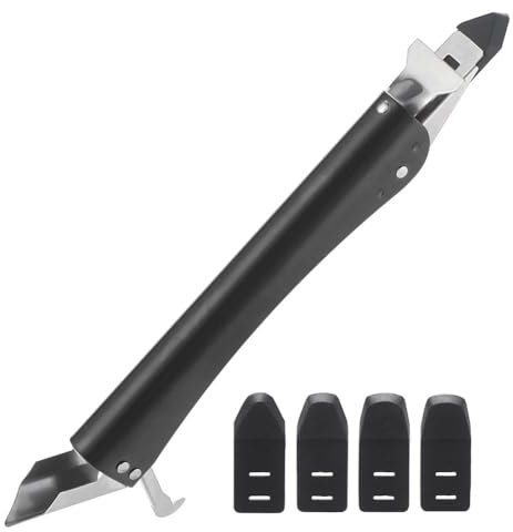 Xbsduih Kit di Strumenti per il Silicone In Acciaio Inossidabile 4 In 1 con 5 Pad di Silicone, Attrezzo per la Rimozione Della Malta e per la Rimozione del Silicone.