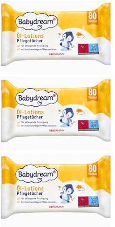 Salviette a olio per bambini, 3 confezioni da 80 pezzi, con oli vegetali di alta qualità