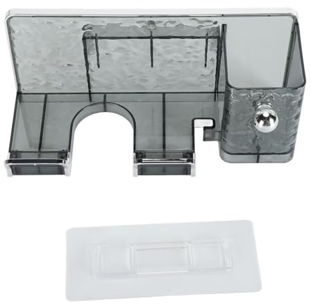 Respicefinem Sèche-Cheveux Titulaire Forte en Plastique Mur Monté Adhésif Ondulation De l'eau Conception pour Chambre Salle De Bains Transparent Et Organisé Solution De (Transparent Grey)