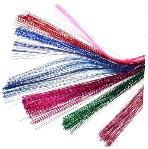 CLISPEED 7 Stück Glitzer Haarlametta Mehrfarbige Pet Haarverlängerungen Feenhaare Zum Einflechten Modisches Haarschmuck Accessoire Für Alltag Partys Und Halloween