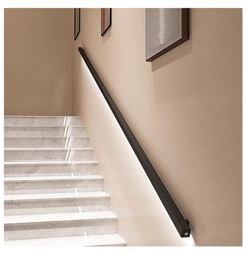 Pasamanos de escalera LED con sensor de movimiento, luz de seguridad de encendido automático y barra de apoyo resistente for escaleras interiores y pasillos.(Button Control,Right-39.4in)