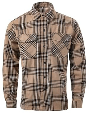 Generisk skogshuggarskjorta herr slim fit: Fritidsskjorta med button down, traditionell skjorta med bröstficka, långärmad skjorta med nedvikbar krage, rutig skjorta, lätta toppar, klassisk