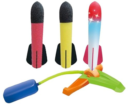 Foam Rocket Launching Toys - PP Outdoor Foot Pedal Catapult | 170g Rocket Toy, Safe Foam Projectile Launcher Toys, Kids Active Play Launching Toy Playground Garden Backyard Lawn Patio Fun