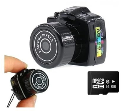 BJdfgE Action Camera with Image Stabilization, Mini HD Video Recorder, Webcam Y2000 Camcorder with Mic(Cam add 8g tf Card)