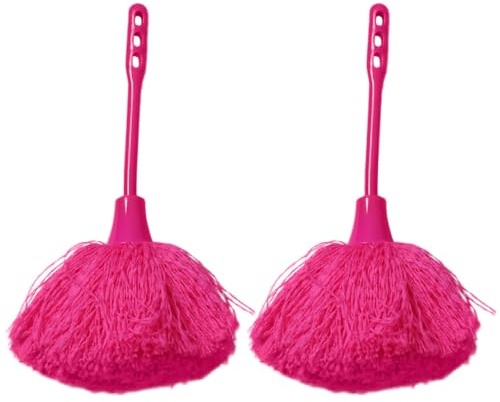 GALPADA 2 Pezzi Spolverino Portatile la Casa con Manico Antiscivolo in Fibra Rosa, per Angoli Difficili e Pulizia di Gabbie Piccole, Strumento per Rimuovere Polvere Statica
