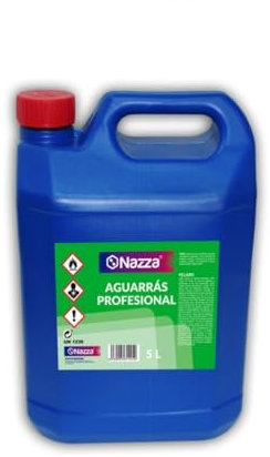 Aguarrás de uso Profesional Nazza - Aguarrás para pinturas sintéticas o Diluyente orgánico sin disolventes recuperados - Envase de plástico de 5 litros