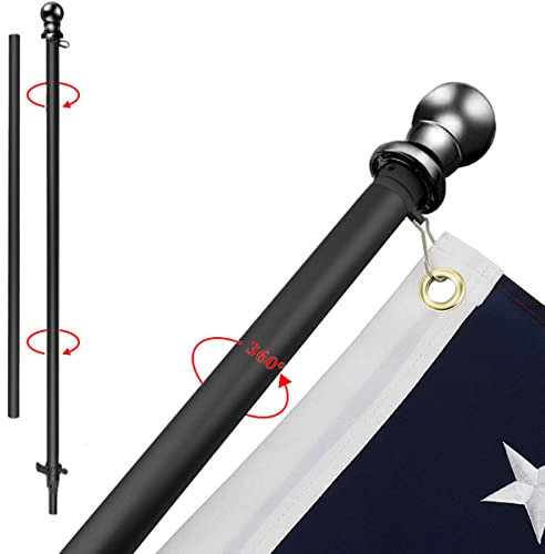 USA Flag Co. Flaggenmast Spin Anti-Wrap für den Außenbereich, 183 cm klassisches schwarz