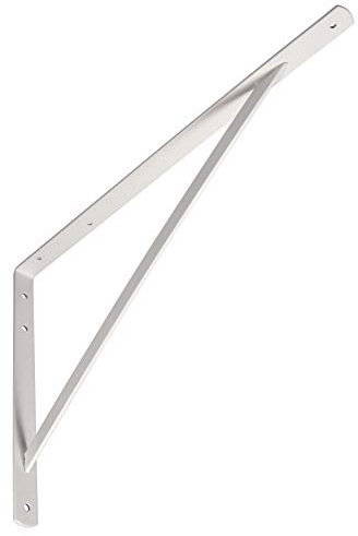 Gedotec Consolle per Carichi Pesanti in Metallo - Supporto Angolare Bianco Opaco 500 x 330 x 20 mm - Portata 200 kg - Scaffale in Acciaio Massiccio