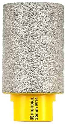 HIGHDRIL Diamond Milling Bit for Enlarging and Shaping Hole,Diameter 35mm (1-3/8) Dry Drilling Core Bit for Porcelain,Hard Ceramic,Granite and Marble