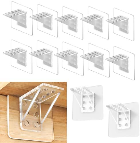LIMITADA 12 Stück Selbstklebende Regalhalterung Regalbodenträger Einlegeboden Halter Brett Bodenträger Regalbrett Halterung Regalbodenhalter Kunststoff Bodenträger für Einlegeböden Schränke