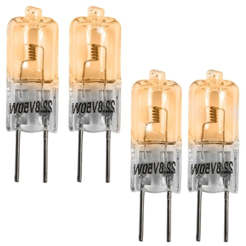HQRP 4-Pack 22.8V 50W Halogen Bulb G6.35 Bipin Base Lamp Compatible with Osram #64640