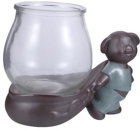 NOLITOY 1pièce Pot De Fleurs Verre Hydroponique Style Chinois Vase Élégant pour Plantes Décoration De Bureau Et Jardinage pour Fleurs Et Arrangements Floraux