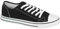 Womens Ladies Gym Trainers Canvas Shoes Plimsolls Casual Flat Lace Up Pumps Size Black-White 5