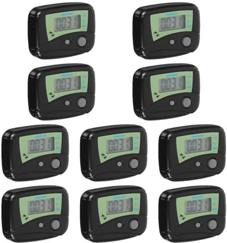 BESPORTBLE Lot de 10 Podomètres Numériques pour La Marche Compteur De Calories Écran LCD Multifonctionnel Portable Noir