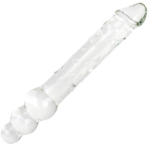 11 Inch Double Ended Dildo, Glass Double Dong Pleasure Wand Dildo Vaginal Massage Realistic Penis for G-spot Anal Sex Toy for Women Lesbian
