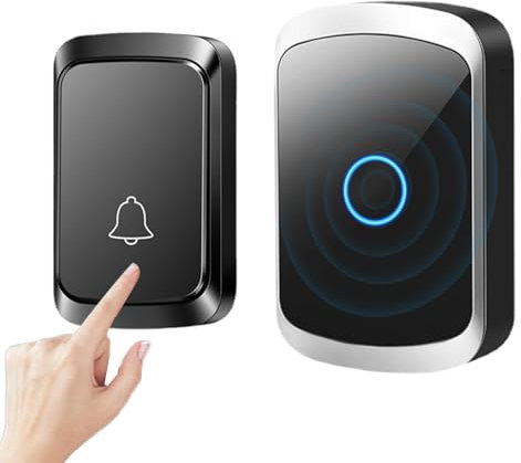 Wireless Doorbell - Waterproof Wall Plug-in Cordless Door Chime with 60 Chimes 5 Volume Levels, Long Range Cordless Battery Operated Doorbell, Wireless Cordless Electric Door Bell for Home, Shop