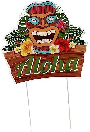 CIYODO Hawaiisches Tropisches Gartenschild Für Strandparty Dekoration Langlebige Außen Garten Deko Für Hawaii Sommerparty