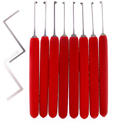 QiDAi Set di grimaldelli per serratura a doppia estremità, per principianti e fabbri, HUK