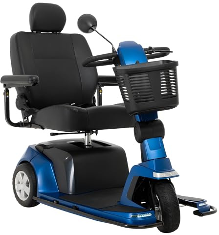 Pride Mobility Maxima 3-wheel Scooter - Comfort Mobility for Adults, 500 Lbs Weight Capacity, NF-22 Batteries, Ocean Blue, 22x18-20 Adjustable Seat - SC901, Standard