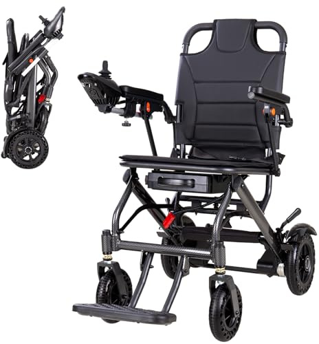 Sedia a Rotelle Elettrica Pieghevole Leggera Carrozzina per Anziani e Disabili Elettrica 100kg Portanti (10AH)