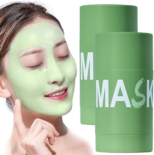 Masque nettoyant en profondeur au thé vert,bâton de masque nettoyant en profondeur sans pores,bâton de masque à la boue au thé vert,purifie,hydrate,contrôle l'huile, convient à tous les types de peau