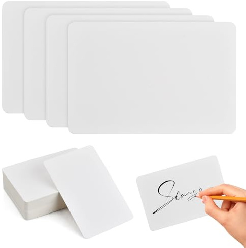 100 Blätter Kraftpapier Karten Weiß, Blanko Karteikarten 10X15cm, Wortkarten Vokabelkarten Lernkarten Visitenkarten Papier, Memory Karten zum Selbstgestalten, Postkarten