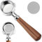 YUEYEE Portafiltro Sin Fondo de 54 mm con 3 Orejas,Portafiltro de 54 mm para Breville Barista Cafetera Series BES870/878/880,con Pantalla de Disco y Cesta de Filtro,Mango de Palisandro